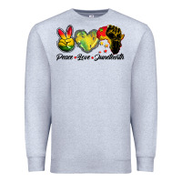 Heather Grey peace love juneteenth Premium Sweatshirt - BarkalooDesign