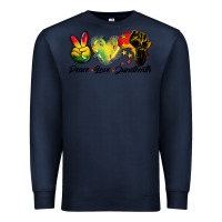 Navy peace love juneteenth Premium Sweatshirt - BarkalooDesign