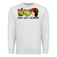 Oatmeal Heather peace love juneteenth Premium Sweatshirt - BarkalooDesign
