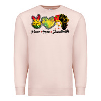 Pale Pink peace love juneteenth Premium Sweatshirt - BarkalooDesign