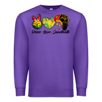 Purple peace love juneteenth Premium Sweatshirt - BarkalooDesign