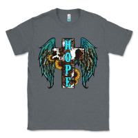 Charcoal Heather Western Wings Cross Hope Classic Tee - RanaPortraitStore
