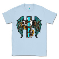Dusty Blue Western Wings Cross Hope Classic Tee - RanaPortraitStore