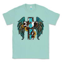 Seafoam Western Wings Cross Hope Classic Tee - RanaPortraitStore