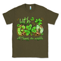 Army Green with god all things are possible Classic Tee - Artiststas