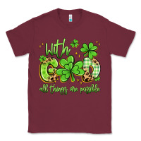 Burgundy with god all things are possible Classic Tee - Artiststas