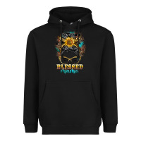 Black blessed mama messy bun Heavyweight Hoodie - BarkalooDesign