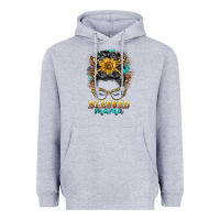 Heather Grey blessed mama messy bun Heavyweight Hoodie - BarkalooDesign