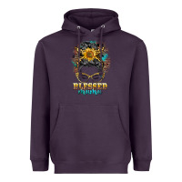 Plum blessed mama messy bun Heavyweight Hoodie - BarkalooDesign