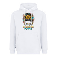 White blessed mama messy bun Heavyweight Hoodie - BarkalooDesign