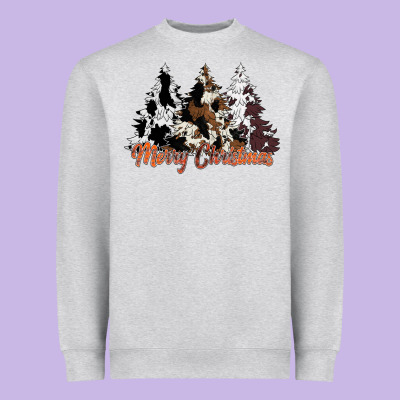 Merry Christmas Cowhide Trees Heavyweight Sweatshirt Designed By Cowhidedigitalart