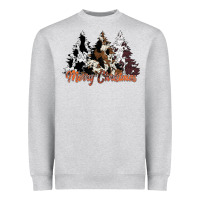 Heather Grey merry christmas cowhide trees Heavyweight Sweatshirt - CowhideDigitalArt