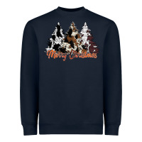 Navy merry christmas cowhide trees Heavyweight Sweatshirt - CowhideDigitalArt
