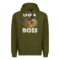 Army Green like a boss duck tales art gift for fans Premium Hoodie - trangStudio