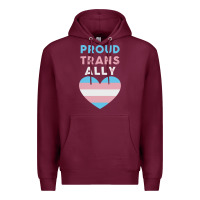 Burgundy proud trans ally transgender Premium Hoodie - trangStudio