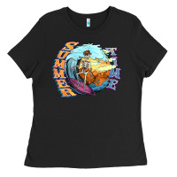 Summer Time Skeleton Surfing Ladies Tee | Teevron