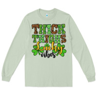 Matcha St. Patrick's Thick thighs lucky vibes Long Sleeve Tee - OliviaCreatesArt