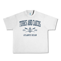 Lunar Rock Turks And Caicos Vintage Navy Crossed Oars & Boat Anchor Urban Heavy Tee - trangStudio