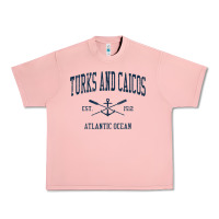 Salmon Turks And Caicos Vintage Navy Crossed Oars & Boat Anchor Urban Heavy Tee - trangStudio