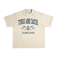 Sandshell Turks And Caicos Vintage Navy Crossed Oars & Boat Anchor Urban Heavy Tee - trangStudio