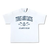 White Turks And Caicos Vintage Navy Crossed Oars & Boat Anchor Urban Heavy Tee - trangStudio