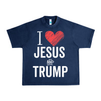 Navy I Love Jesus And Trump Republican Conservative Gift Urban Heavy Tee - trangStudio