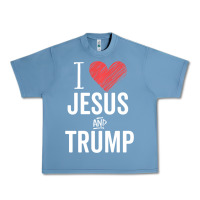 Pebble Blue I Love Jesus And Trump Republican Conservative Gift Urban Heavy Tee - trangStudio
