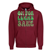 Burgundy oh for lucks sake st patricks Zipper Hoodie - Artiststas