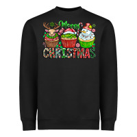 Black Merry Christmas Heavyweight Sweatshirt - CowhideDigitalArt