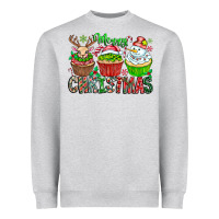 Heather Grey Merry Christmas Heavyweight Sweatshirt - CowhideDigitalArt
