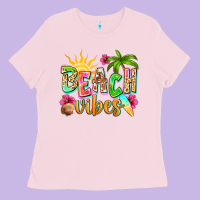 Beach Vibes Ladies Tee Designed By Nancycooperartshop