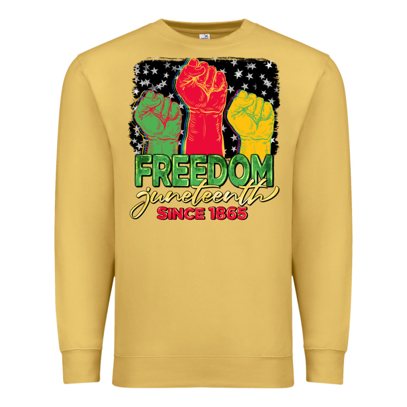 Freedom Juneteenth Since 1865 Premium Sweatshirt by BarkalooDesign | Teevron