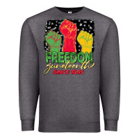 Charcoal Heather freedom juneteenth since 1865 Premium Sweatshirt - BarkalooDesign
