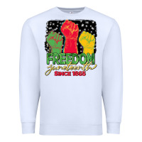 White freedom juneteenth since 1865 Premium Sweatshirt - BarkalooDesign