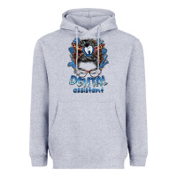Heather Grey dental assistant messy bun Heavyweight Hoodie - BarkalooDesign