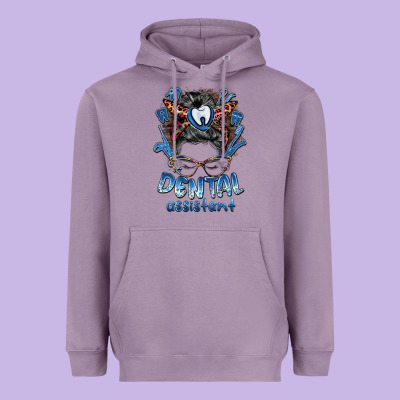 Dental Assistant Messy Bun Heavyweight Hoodie Designed By Barkaloodesign