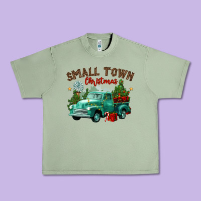 Small Town Christmas Urban Heavy Tee Designed By Cowgirlartshop