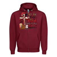 Burgundy let the field be joyful and all that is in it Zipper Hoodie - Artiststas