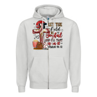 Dove Grey let the field be joyful and all that is in it Zipper Hoodie - Artiststas