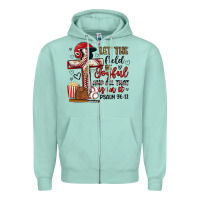 Seafoam let the field be joyful and all that is in it Zipper Hoodie - Artiststas