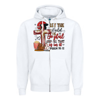 White let the field be joyful and all that is in it Zipper Hoodie - Artiststas
