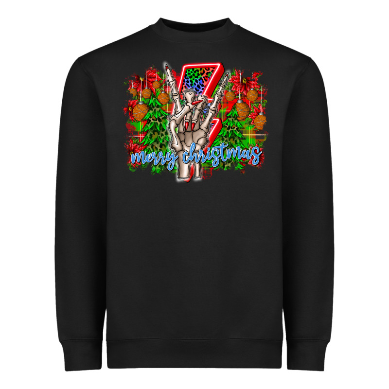 Punk Rock Merry Christmas Heavyweight Sweatshirt by CowhideDigitalArt | Teevron