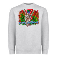 Heather Grey punk rock Merry Christmas Heavyweight Sweatshirt - CowhideDigitalArt