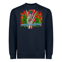 Navy punk rock Merry Christmas Heavyweight Sweatshirt - CowhideDigitalArt