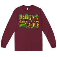 Burgundy St. Patrick's Happy St. Patrick's Day camper Long Sleeve Tee - OliviaCreatesArt