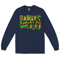 Navy St. Patrick's Happy St. Patrick's Day camper Long Sleeve Tee - OliviaCreatesArt