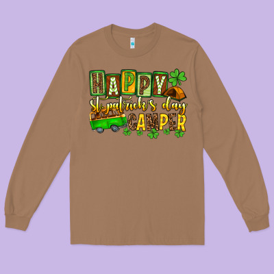 St. Patrick's Happy St. Patrick's Day Camper Long Sleeve Tee Designed By Oliviacreatesart