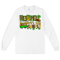 White St. Patrick's Happy St. Patrick's Day camper Long Sleeve Tee - OliviaCreatesArt