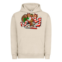 Pigment French Oak joy with baseball and christmas gift and candies Urban Hoodie - AdoDesignShop