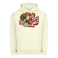 Pigment Pistachio joy with baseball and christmas gift and candies Urban Hoodie - AdoDesignShop